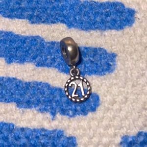 Pandora “21” charm .925 sterling silver charm